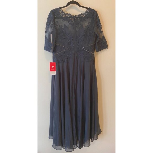 NWT JJs House Maxi Dress Blue Lace A-Line Sequin Accent Small - Picture 2 of 13